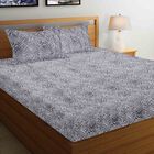 135 GSM Dark Grey Microfiber Double Bedsheet With Pillow Cover, , small image number null