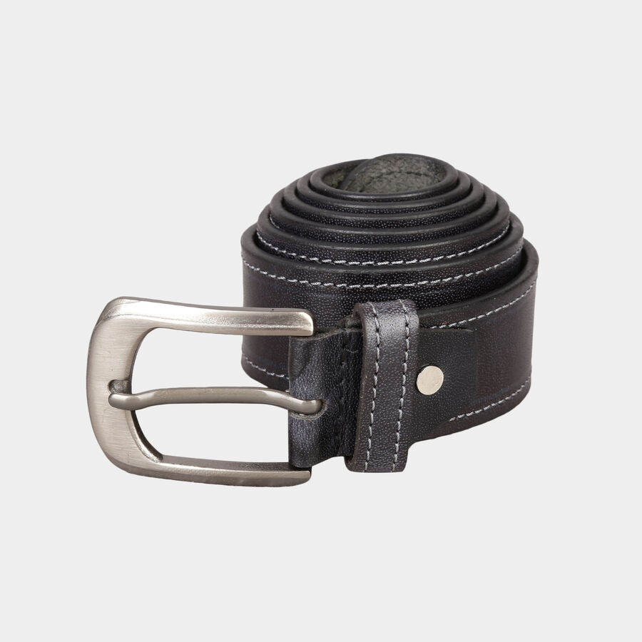 Men's Leather Casual Belt, Size 40, Textured, , large image number null
