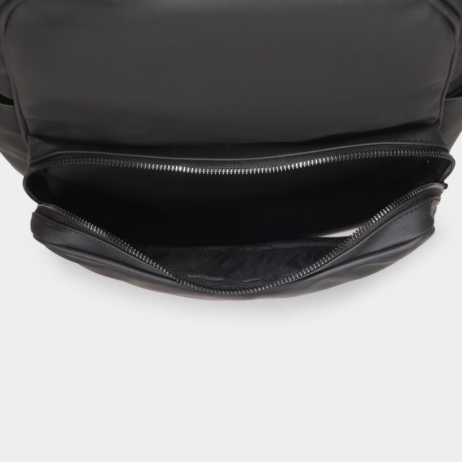 Black PU Backpack, , large image number null