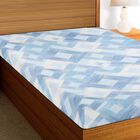 Blue Geometric Printed Single Bedsheet, , small