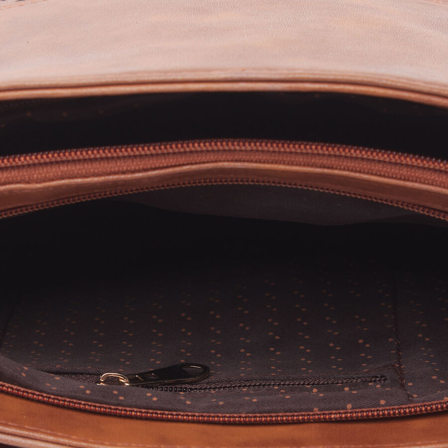 Women's Tan Polyurethane Tote Bag, , large image number null