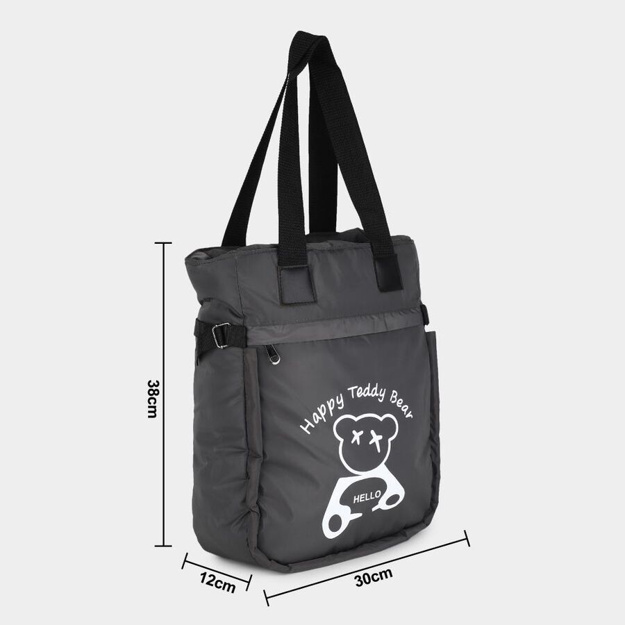 Black Fabric-Polyester Shopping Bag, , large