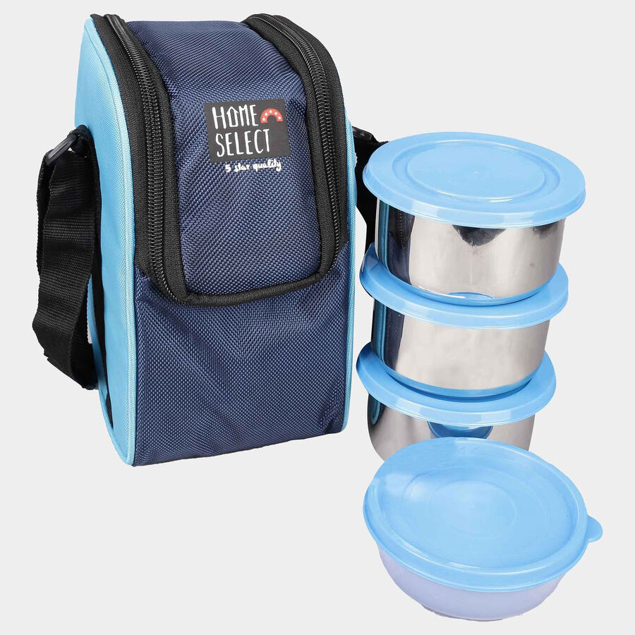 Steel Lunch Box, 4 Containers And 1 Bag, , large image number null