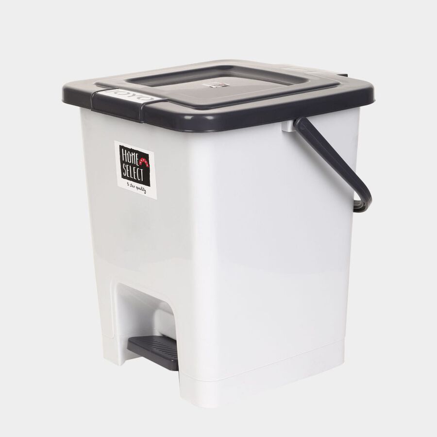 10 L Light Grey Plastic Dustbin, , large image number null
