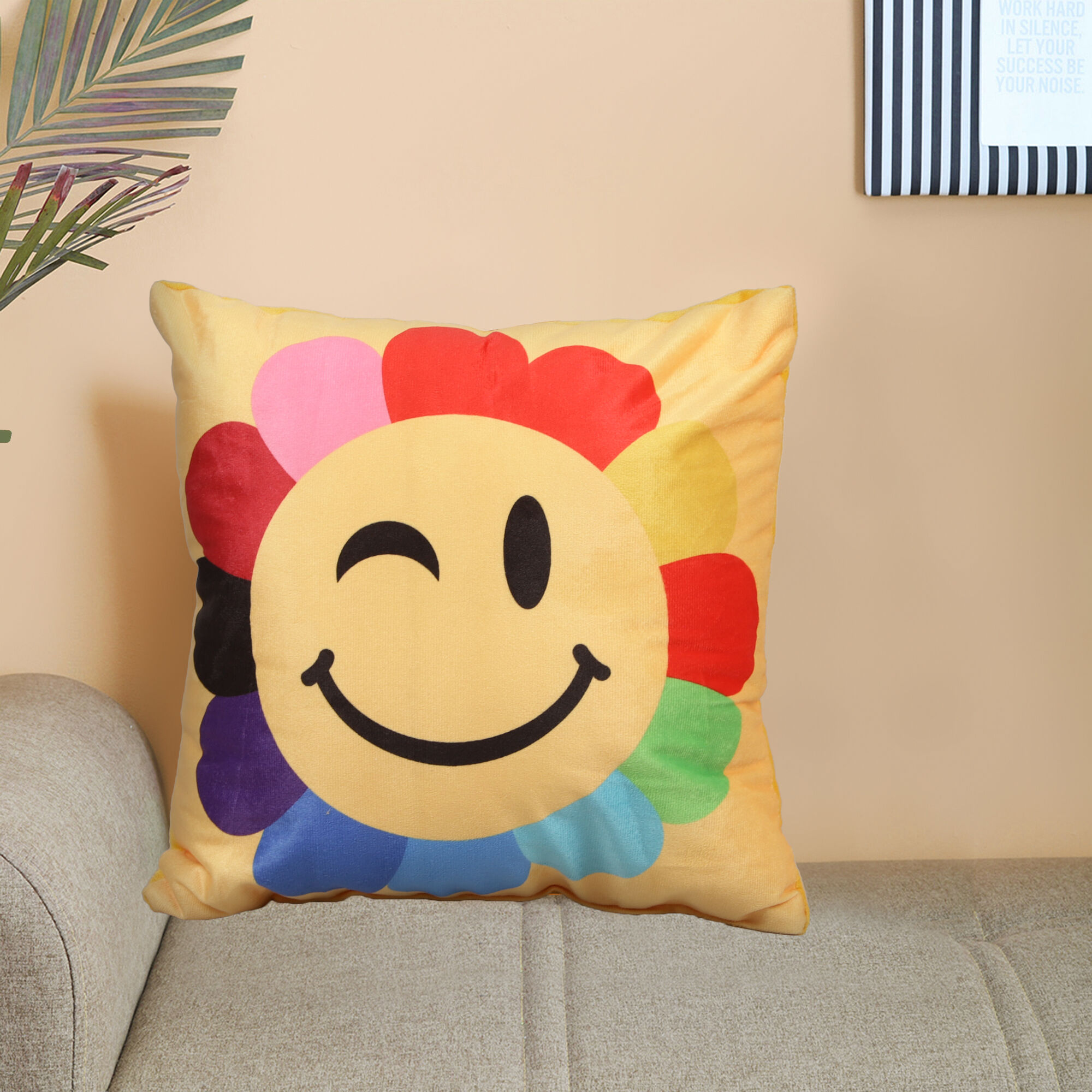 Home Beautiful                         Yellow Polyester Cushion