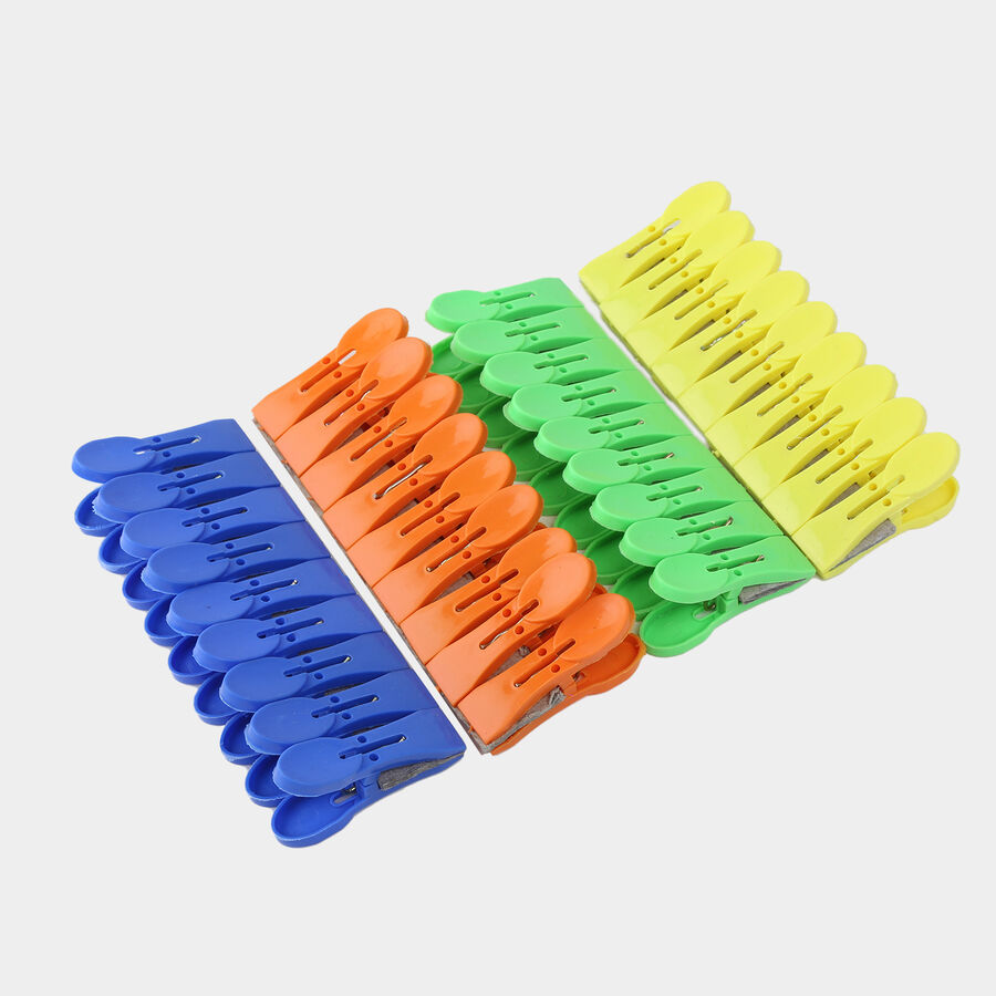 36 Plastic Cloth Clips - Color/Design May Vary, , large image number null