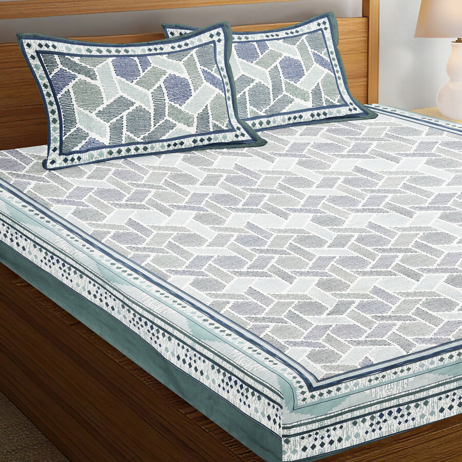 120 GSM White Microfiber Double Bedsheet, , large image number null