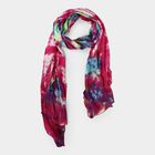 Women's Blue Nylon and Polyester Scarf, , small