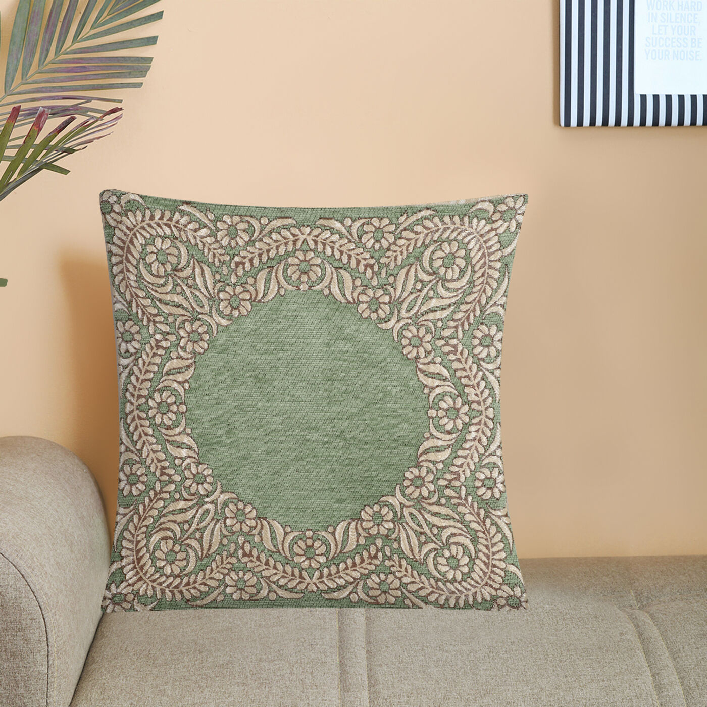 Home Beautiful                         Green Polyester Cushion Cover