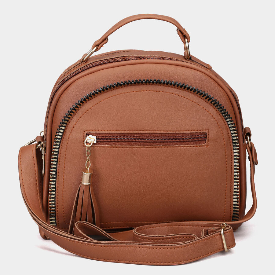 Women Plain Tan Sling Bag, , large image number null