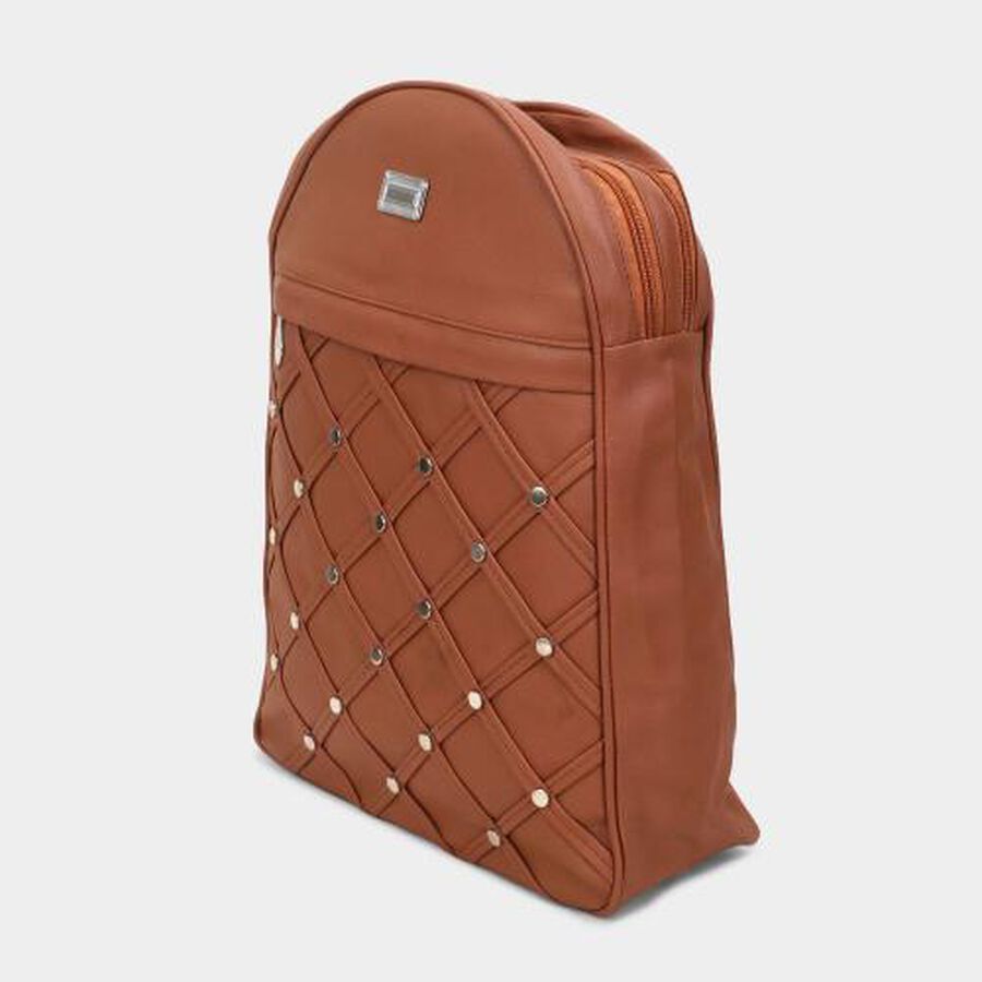 Women's Brown Polyurethane Backpack, , large image number null