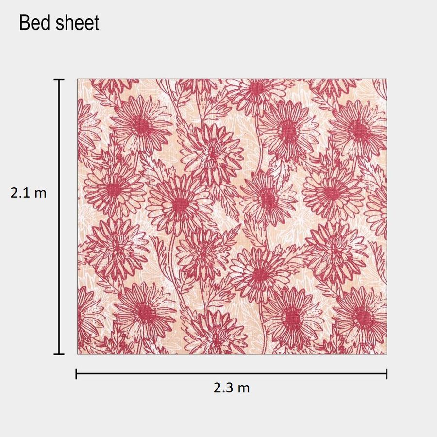 Pink Cotton Blend Double Bedsheet with Pillow Cover, , large