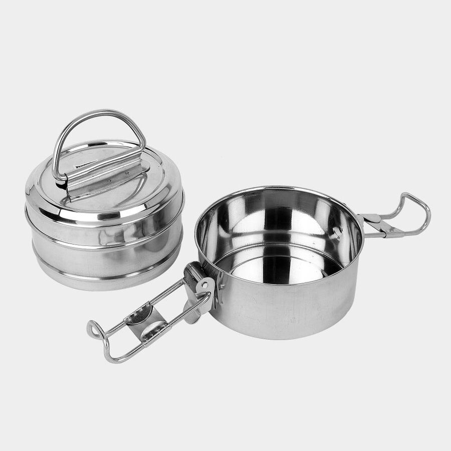 स्टील लंच बॉक्स, 300 ml X 2, , large image number null