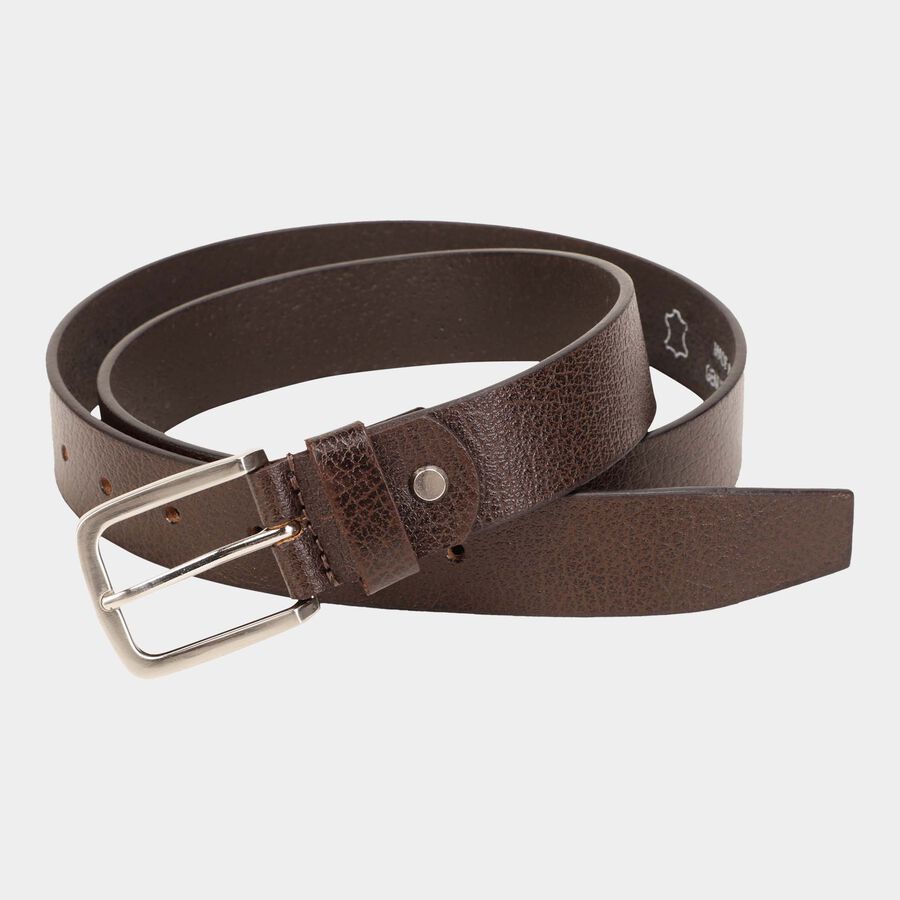Men's Brown Leather Formal Belt, , large image number null