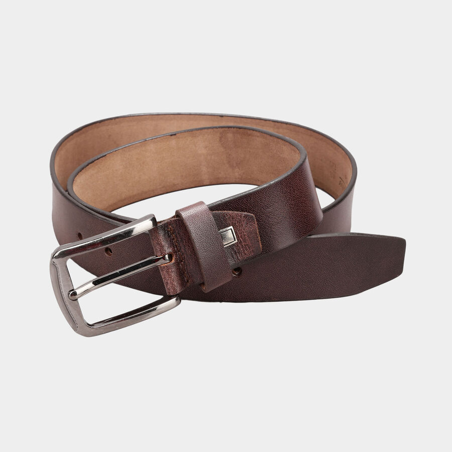 Men's Leather Casual Belt, Size 40, Smooth/Plain, , large image number null