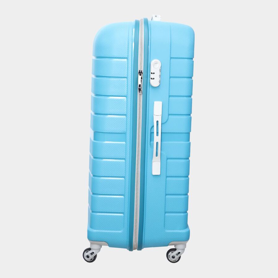 4-Wheel Cyan Polyester Hard Case Trolley, Large, , large image number null
