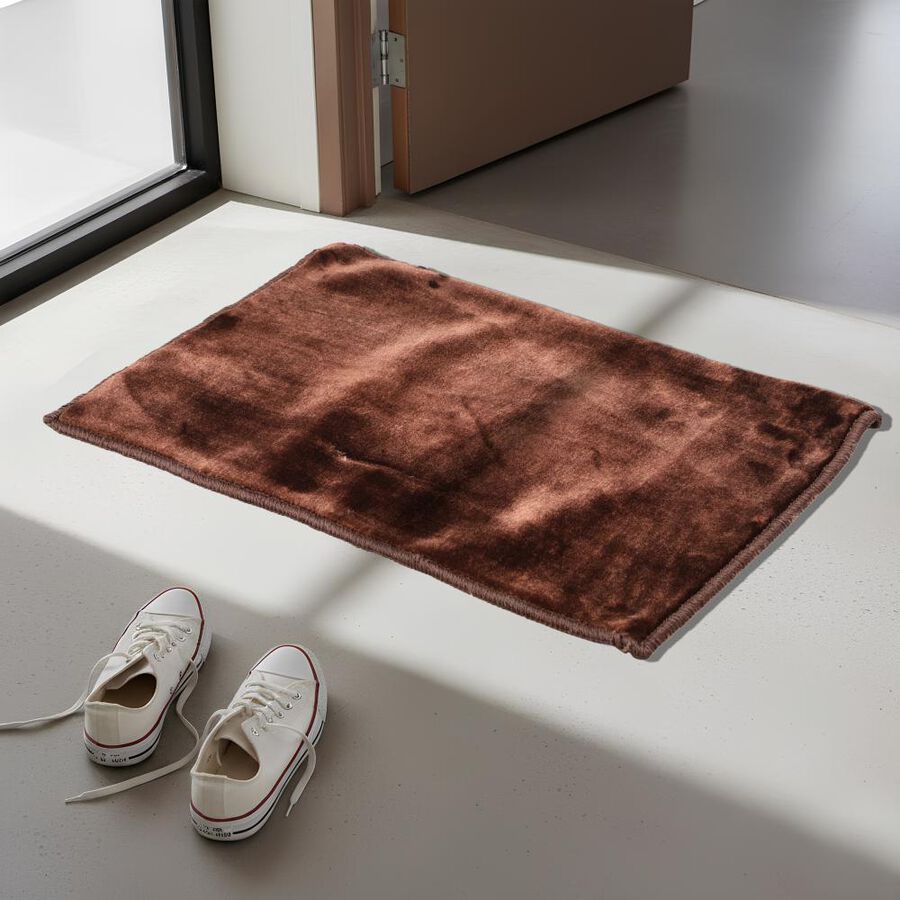 Anti-Skid Grey Polyester Door Mat, , large