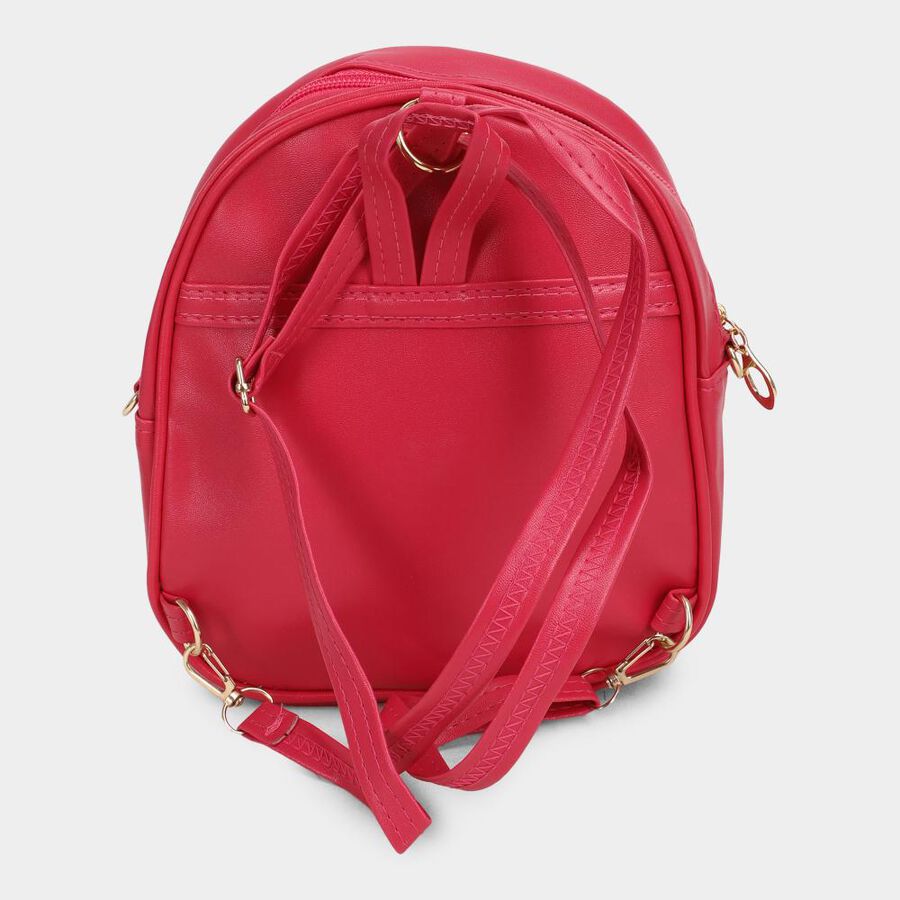Kid's Colour Block Polyurethane Backpack, , large image number null