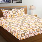 Orange Cotton Double Bedsheet With Pillow Cover, , small image number null