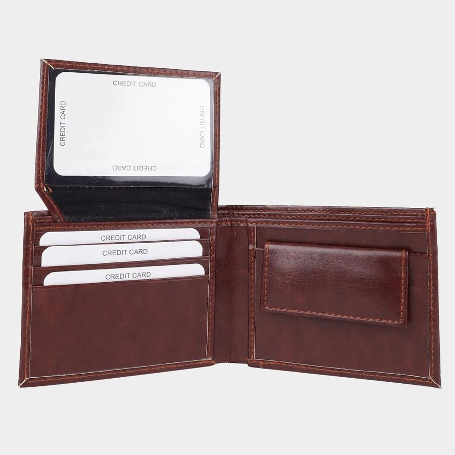 Men's Brown Polyurethane Wallet, , large image number null