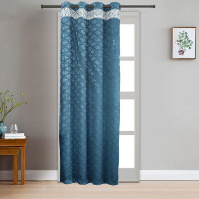 9 ft. Blue Polyester Curtain