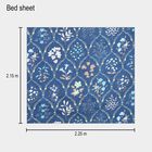 Blue Microfiber Double Bedsheet with Pillow Cover, , small