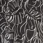 Women's Black Viscose Scarf, , small image number null