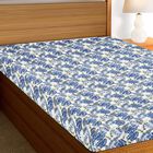 Blue and Yellow Floral Printed Single Bedsheet, , small