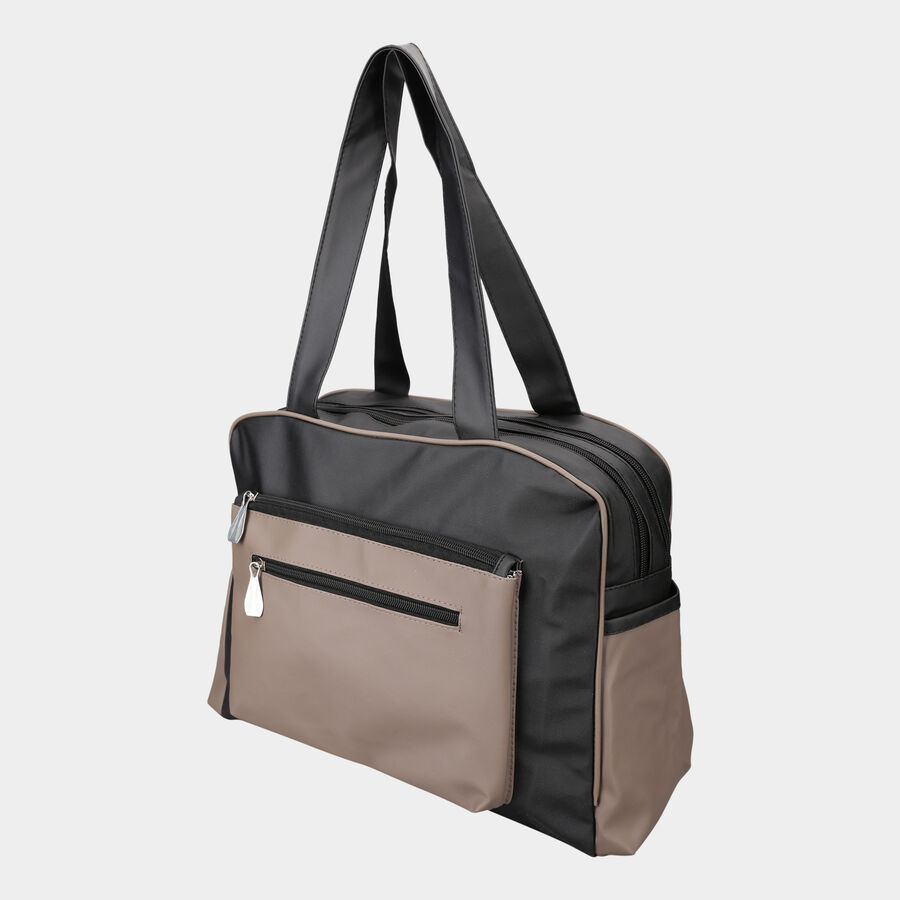 Women's Black Polyurethane Tote Bag, , large image number null