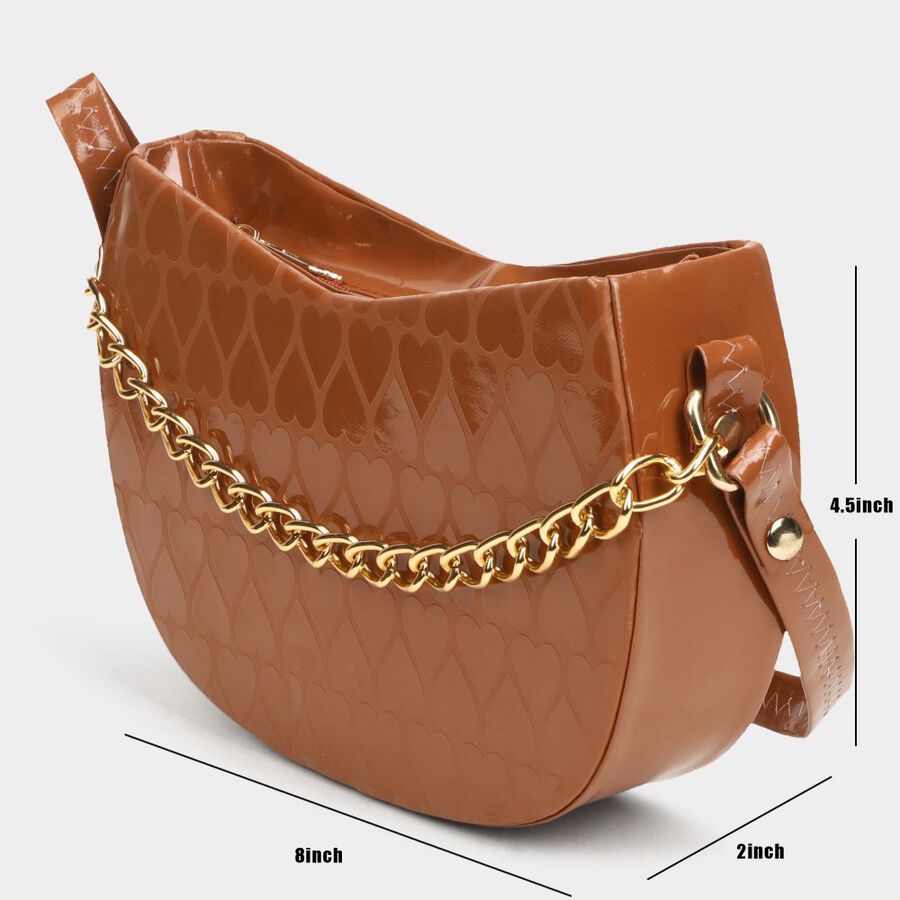 Women's Tan Polyurethane Sling Bag, , large image number null