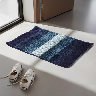Anti-Skid Blue Polyester Door Mat