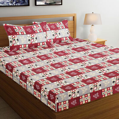 Red Microfiber Double Bedsheet