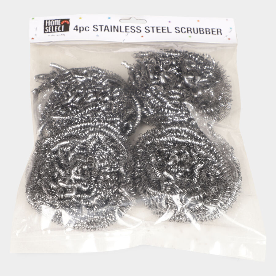 Stainless Steel Scrubber, Set of 4, , large image number null