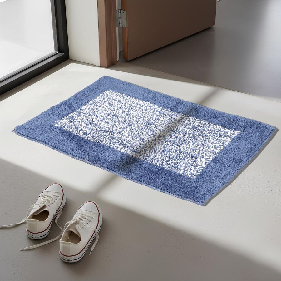 Anti-Skid Blue Polyester Door Mat, , large image number null