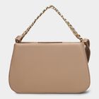 Women Beige Polyurethane Handbag, , small