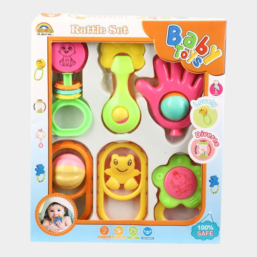 Baby Rattles, Set of 6(Colour/Design May Vary), , large image number null