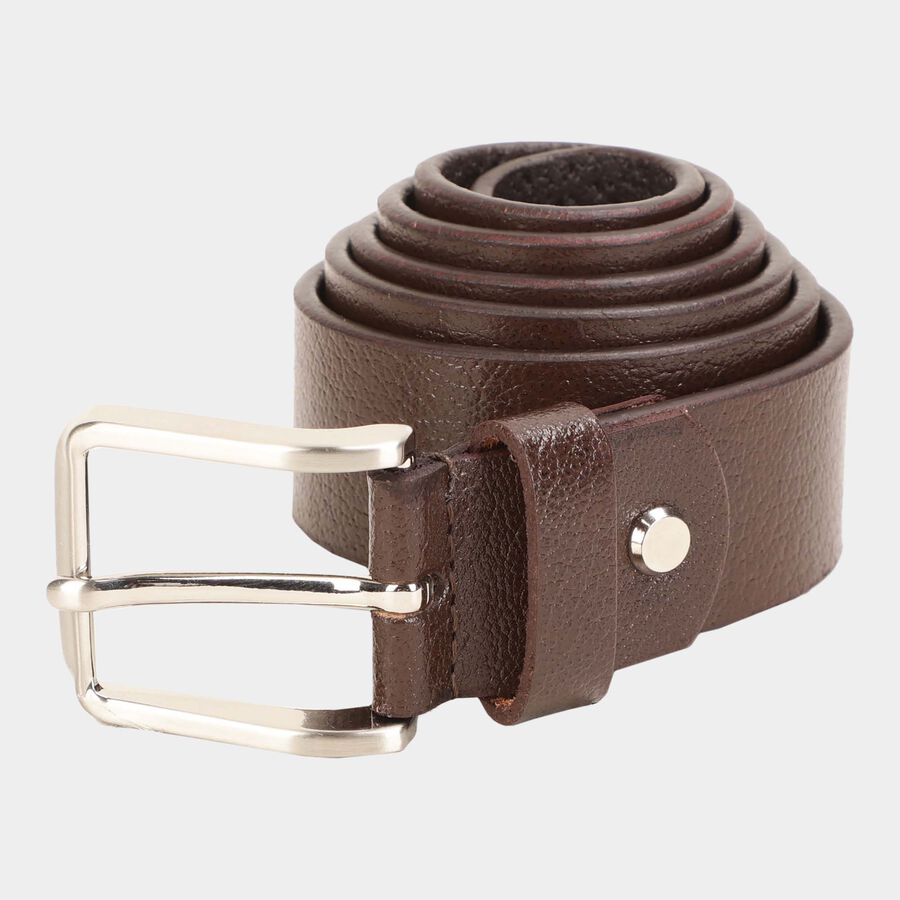 Men's BrownLeather Formal Belt, , large