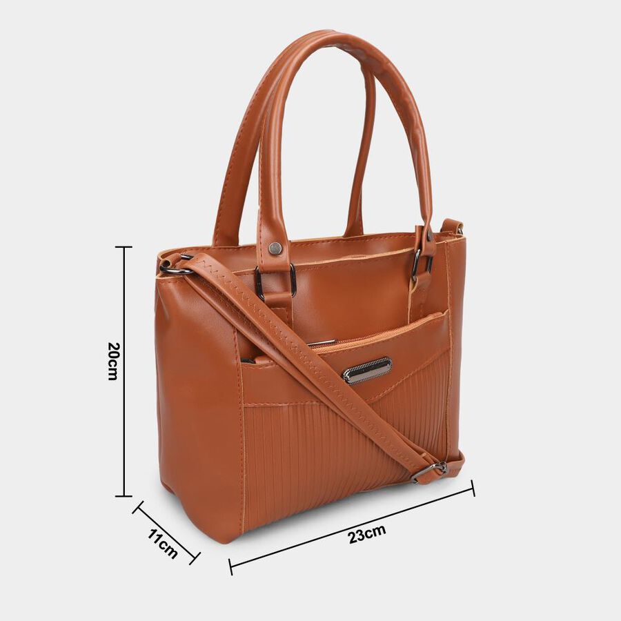 Women Tan Polyurethane Handbag, , large image number null