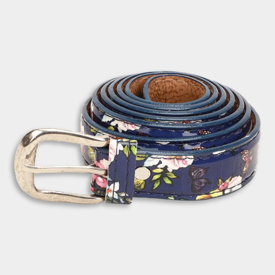 Women's Black Polyurethane Belt, , large image number null