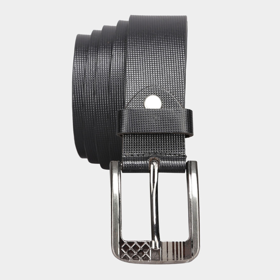Men's Black Leather Casual Belt, , large image number null