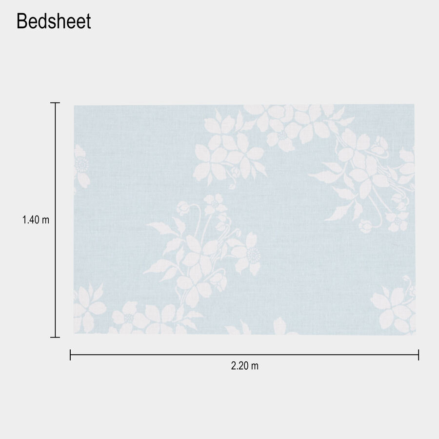 Blue Cotton Single Bedsheet, , large image number null