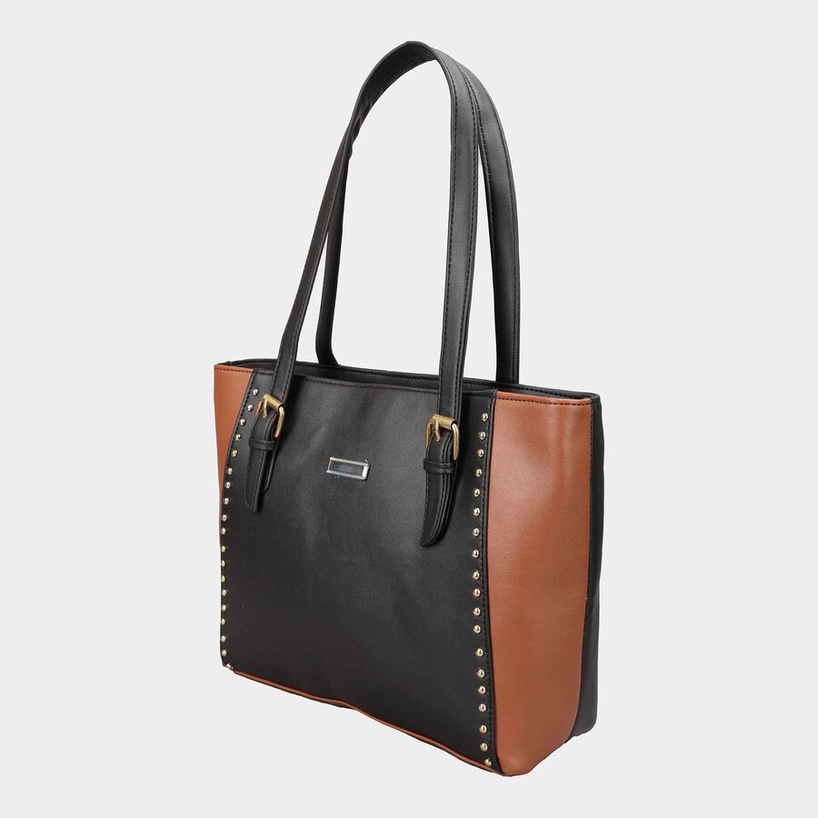 Women's Tan Polyurethane Tote Bag, , large image number null