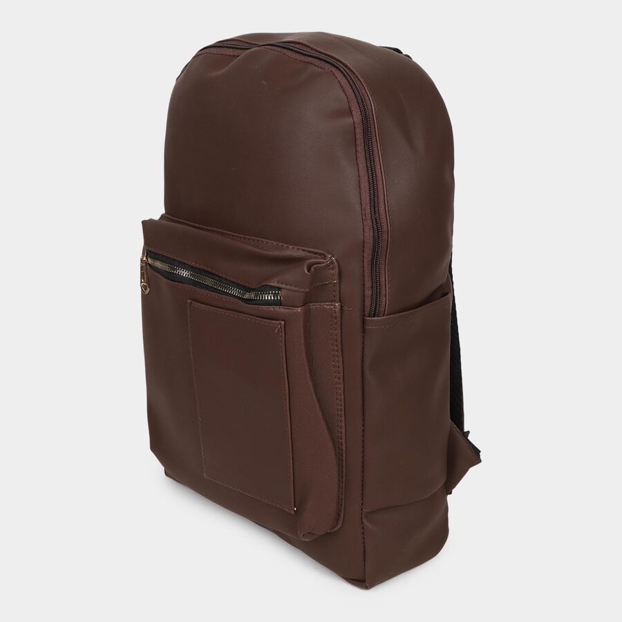Women's Brown Polyurethane Backpack, , large image number null