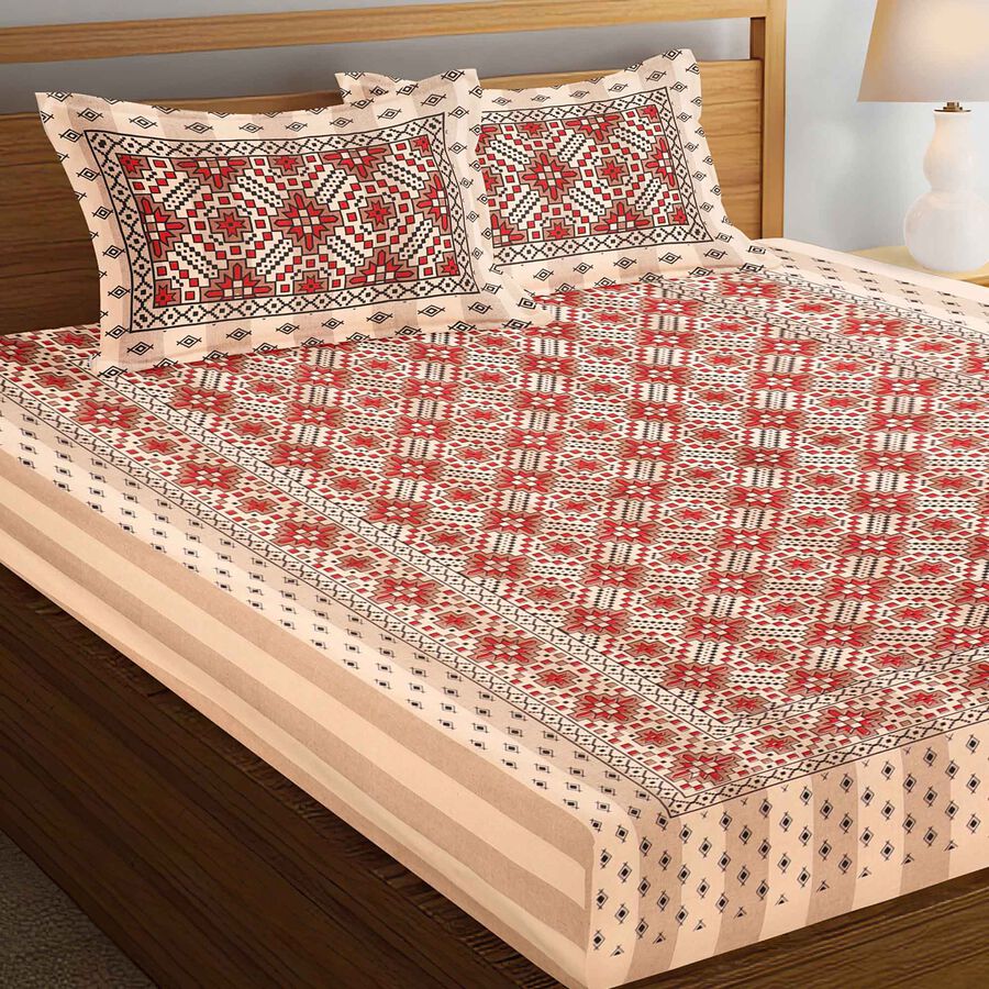 King Size Cotton Bedcover With Pillow Cover, , large image number null