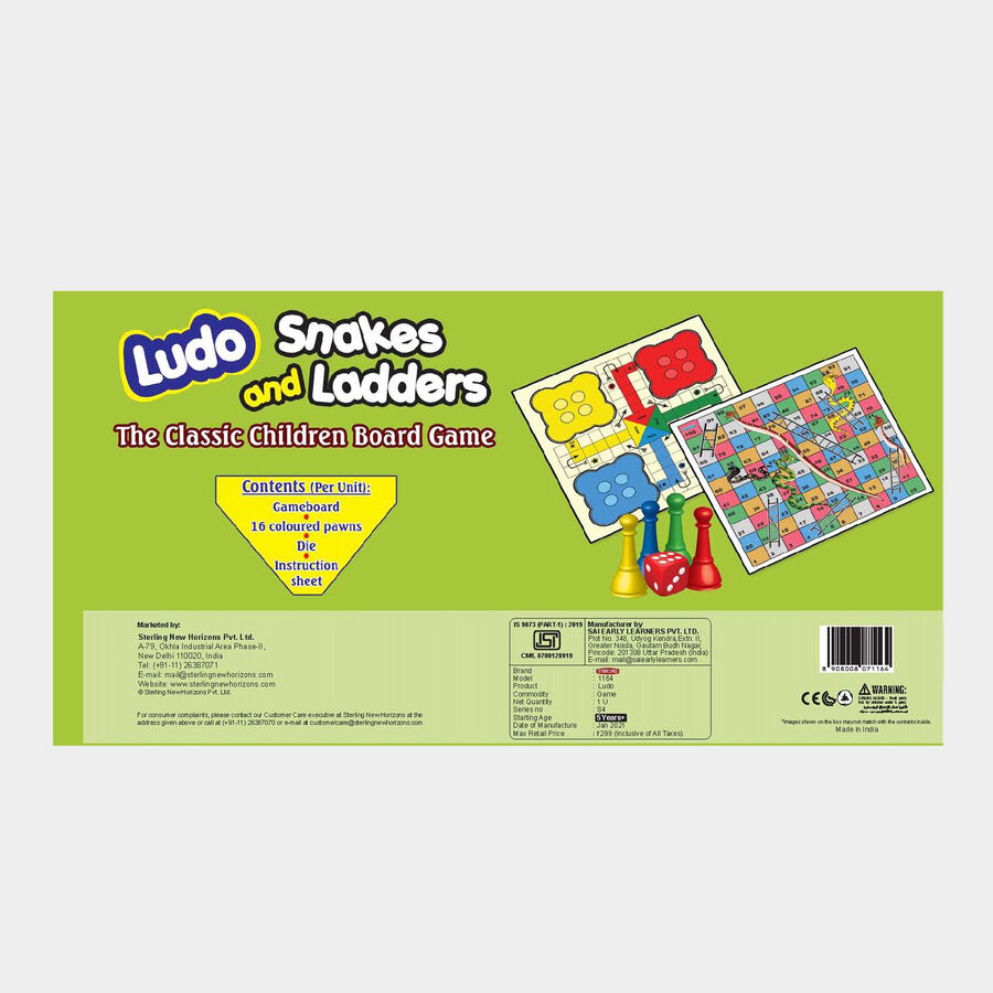 Ludo And Snakes & Ladders Board Game (16 Pcs.), , large image number null