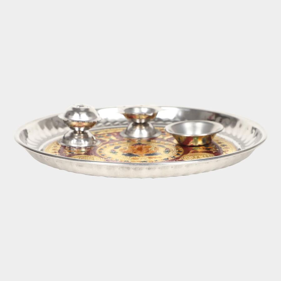 Steel Pooja Plate, , large image number null