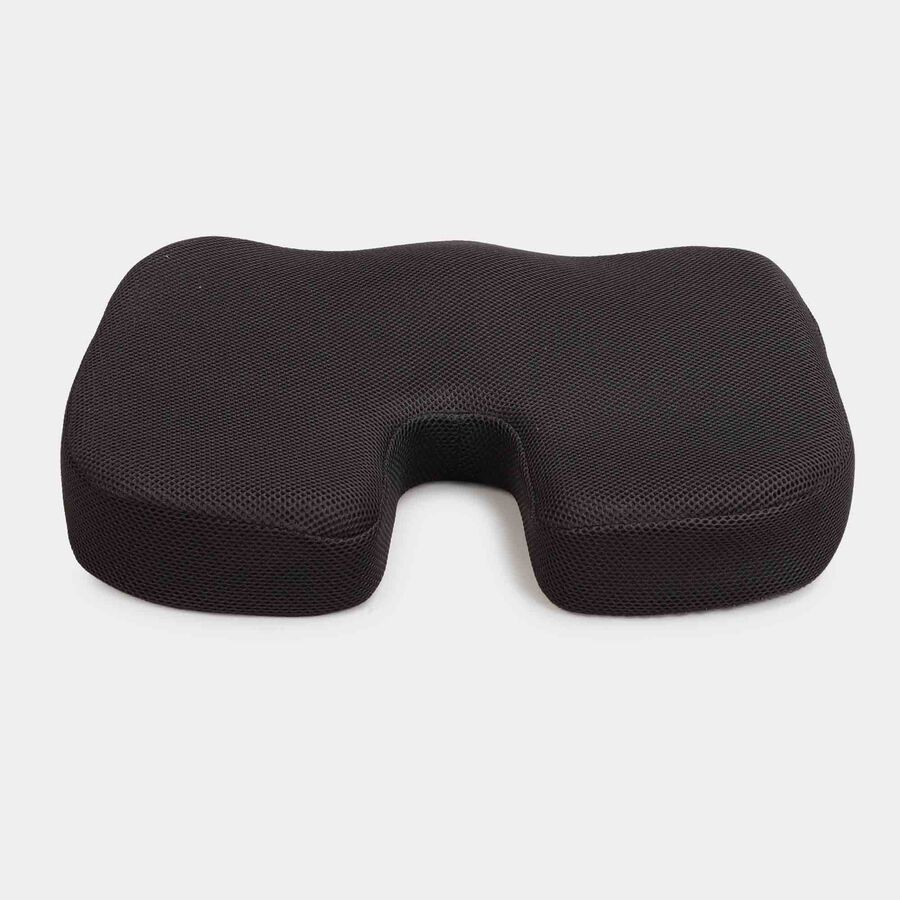 Black Ergonomic Memory Foam Cushion, , large