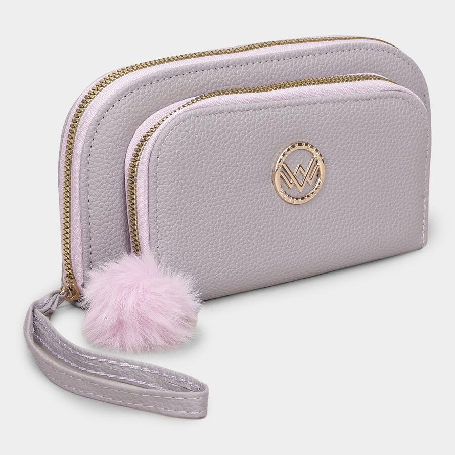 Women's Grey Polyurethane Handbag, , large image number null