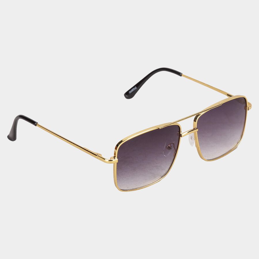 Men's Metal Gradient Rectangle Sunglasses, , large image number null