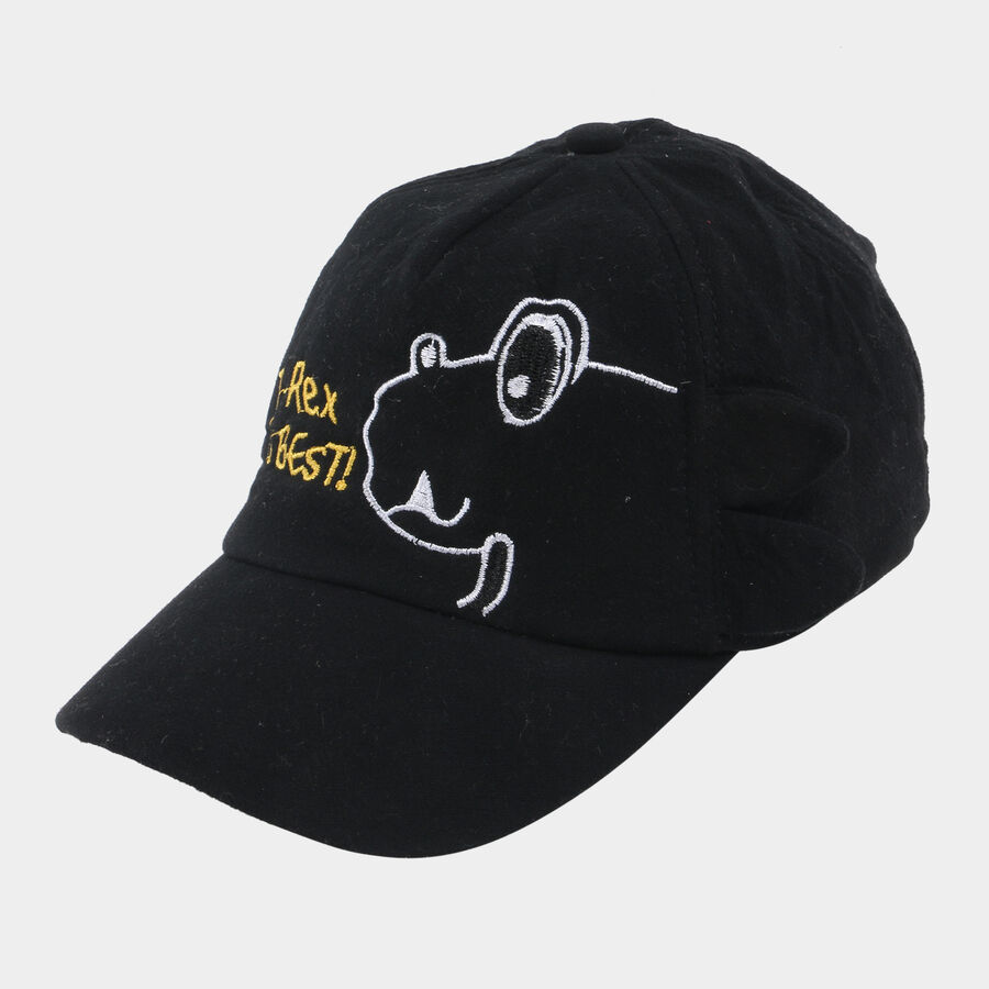 Kids' Black Fabric Cap, , large image number null